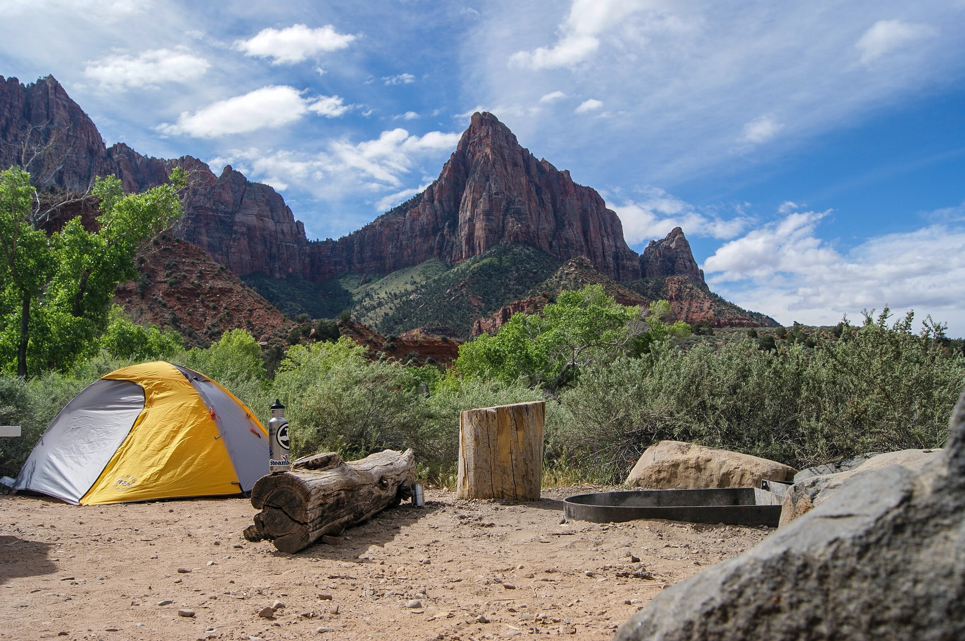 Zion National Park camping zoom background